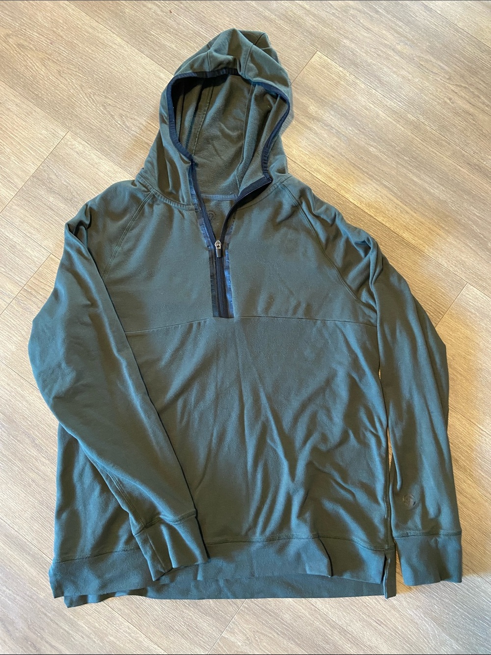 Hooded Champion Quarter-Zip Pullover - Olive Green
